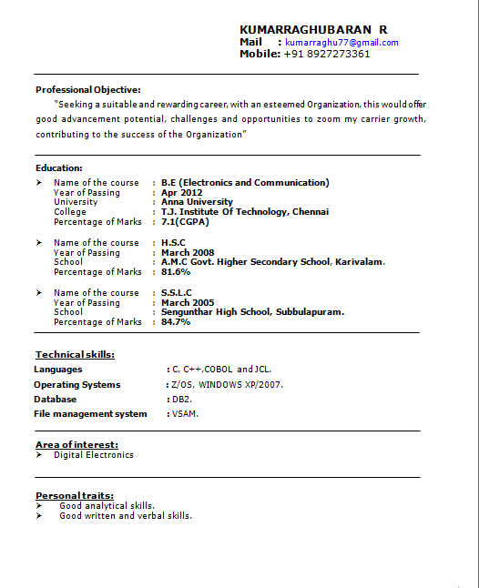Indian dentist resume example